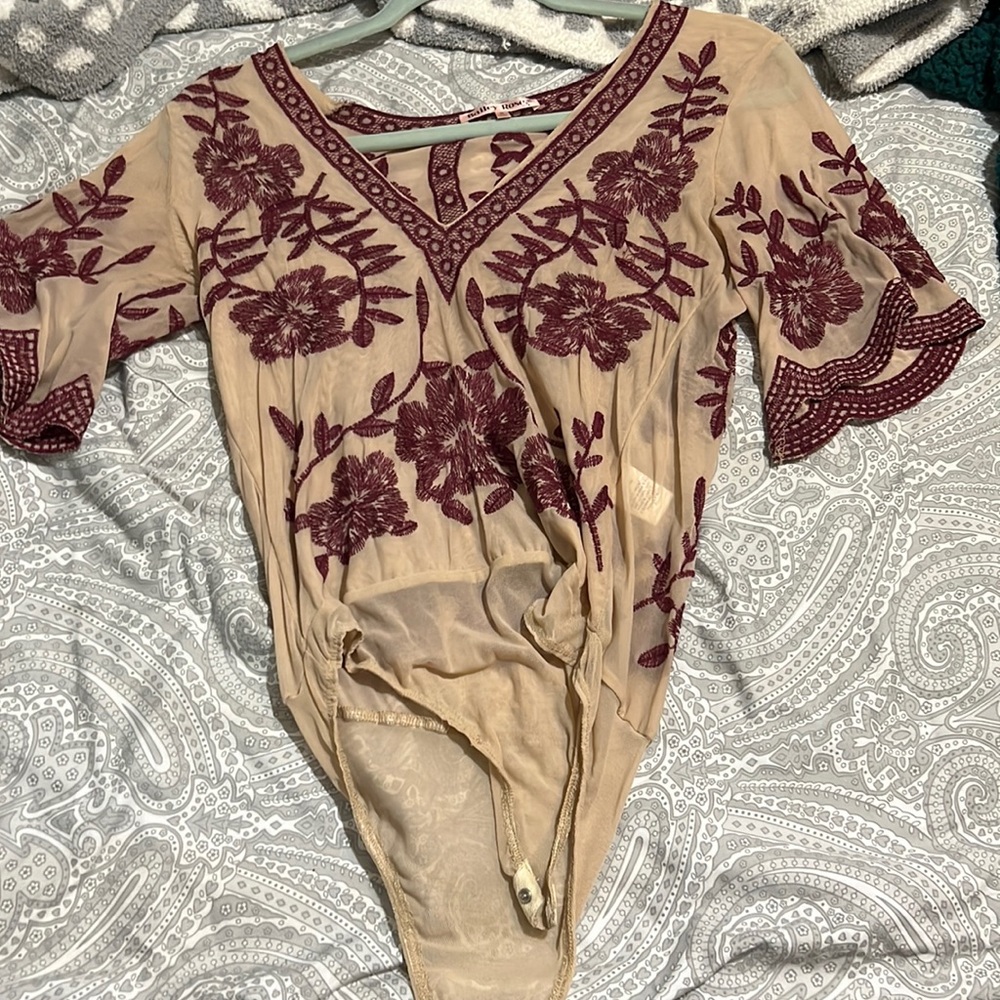 Red/tan bodysuit